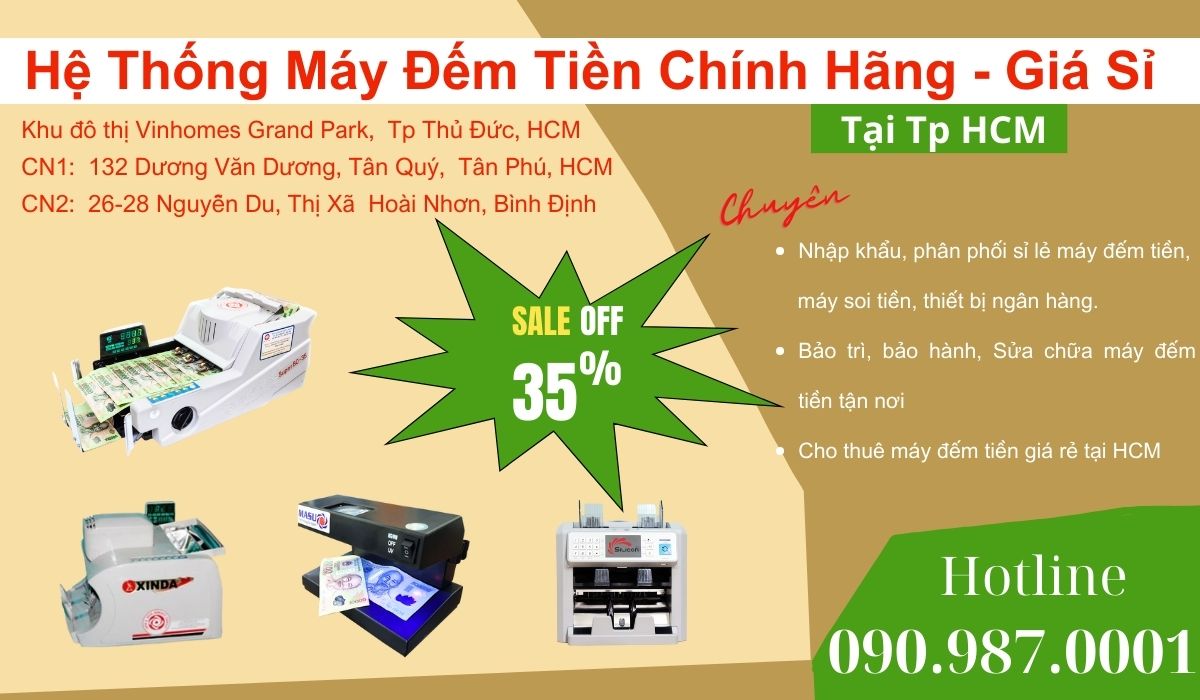 Địa chỉ bán Máy đếm tiền Chính Hãng tại HCM