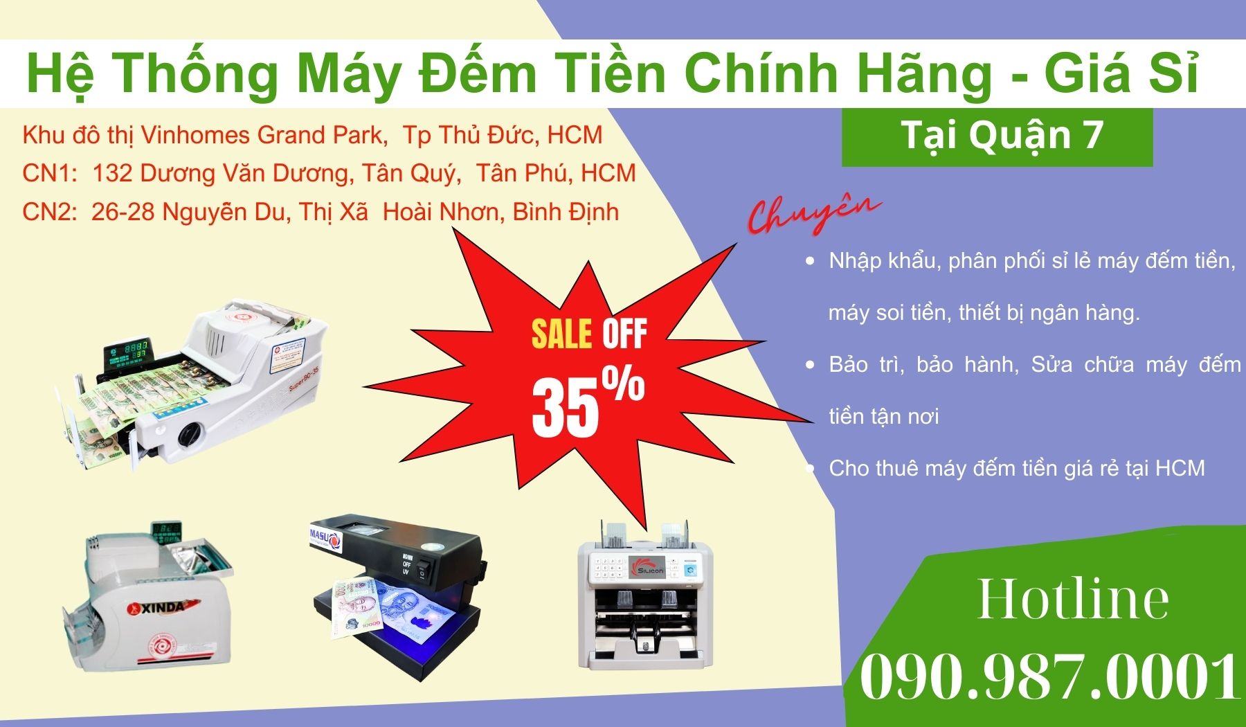 Địa chỉ bán Máy đếm tiền Chính hãng Tại Quận 7