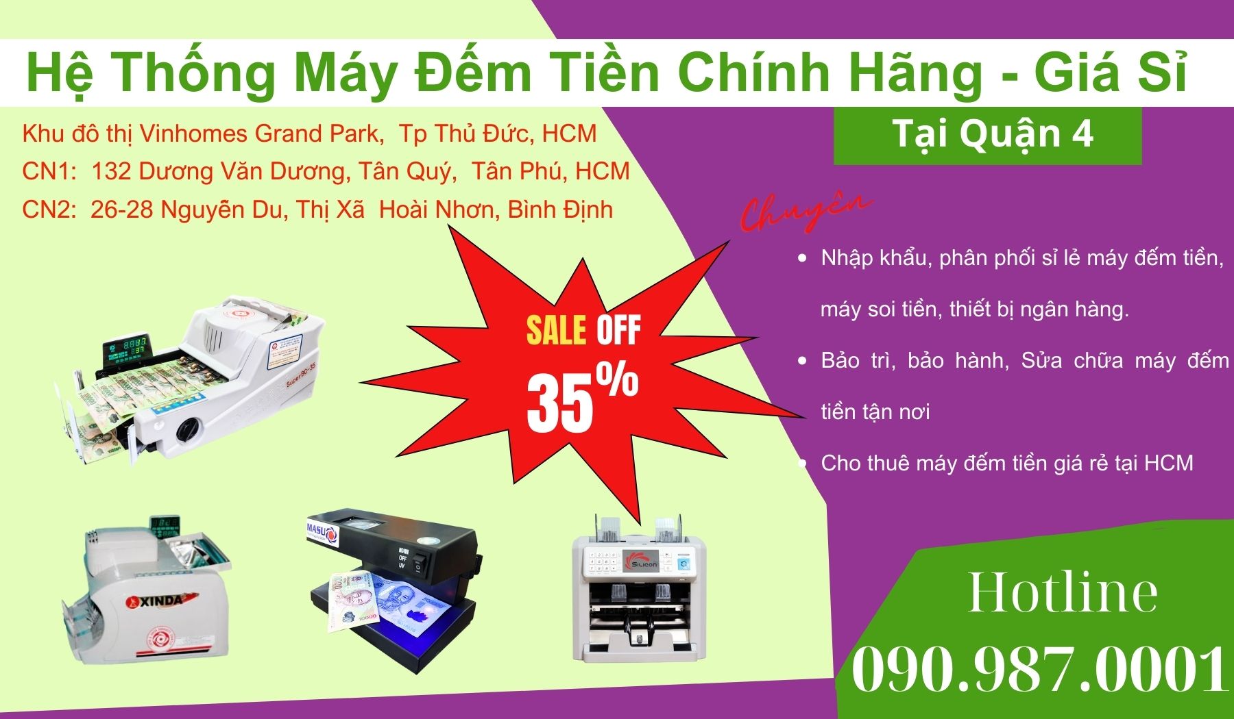 Máy đếm tiền Chính hãng Tại Quận 4