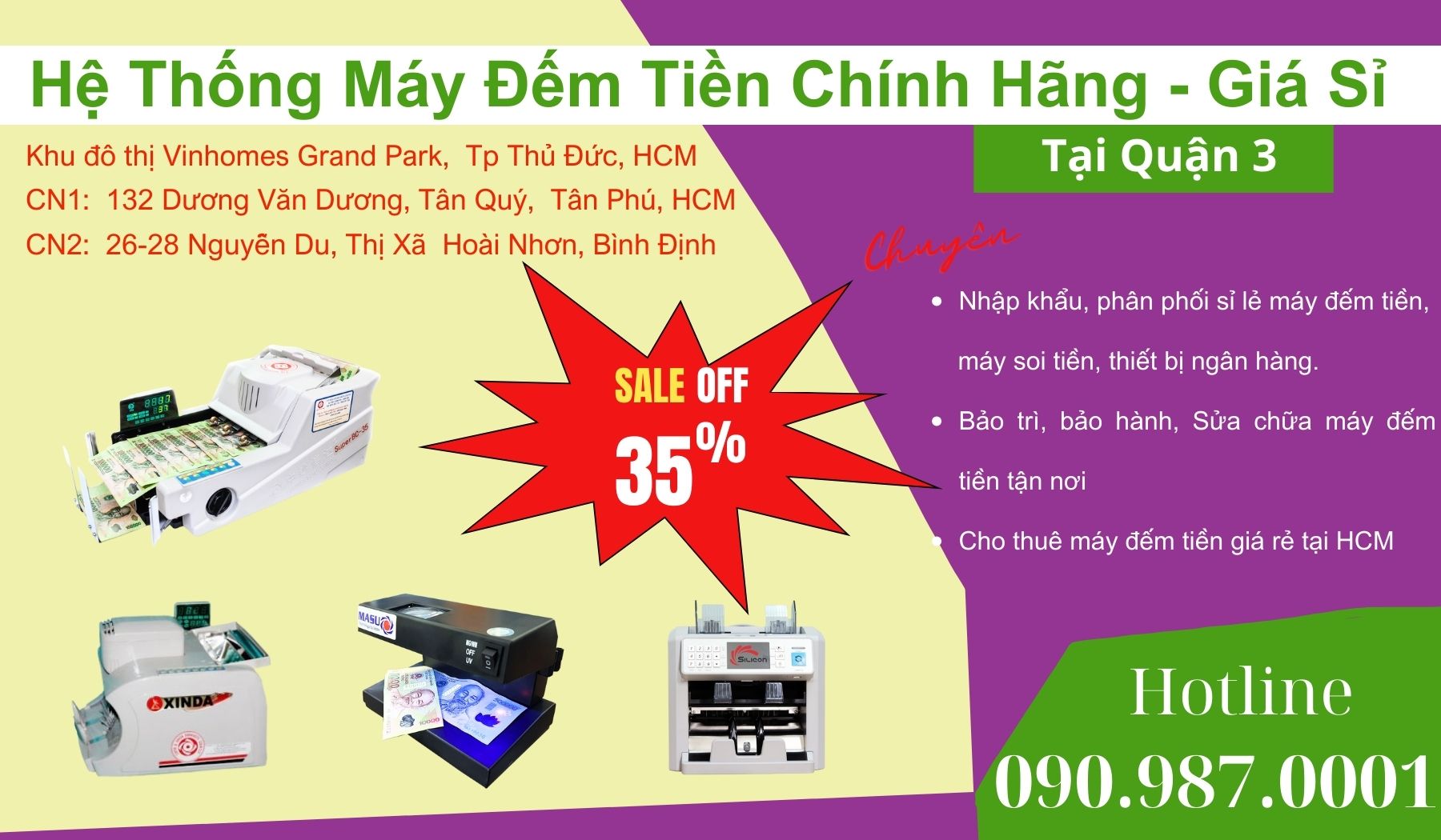 Máy đếm tiền Chính Hãng Tại Quận 3