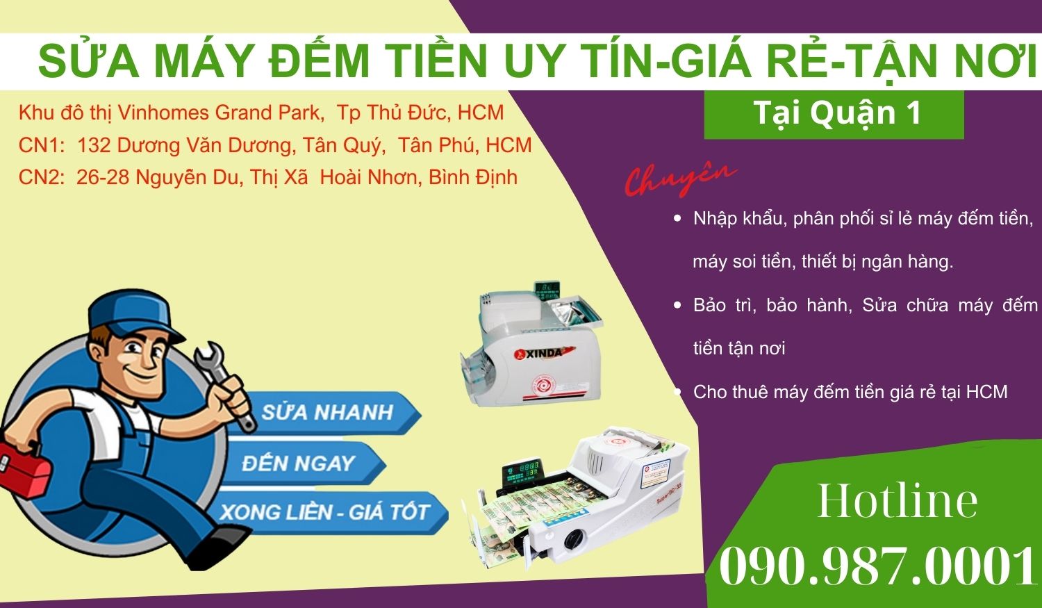 Sửa Máy đếm tiền Tận nơi Tại Quận 1