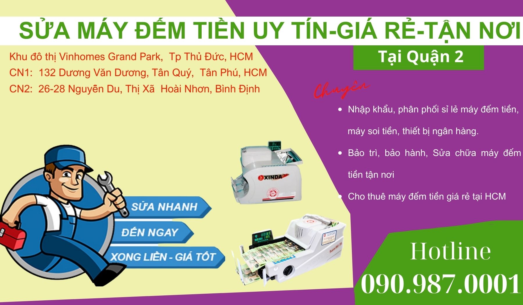 Sửa Máy đếm tiền Tận nơi Tại Quận 2