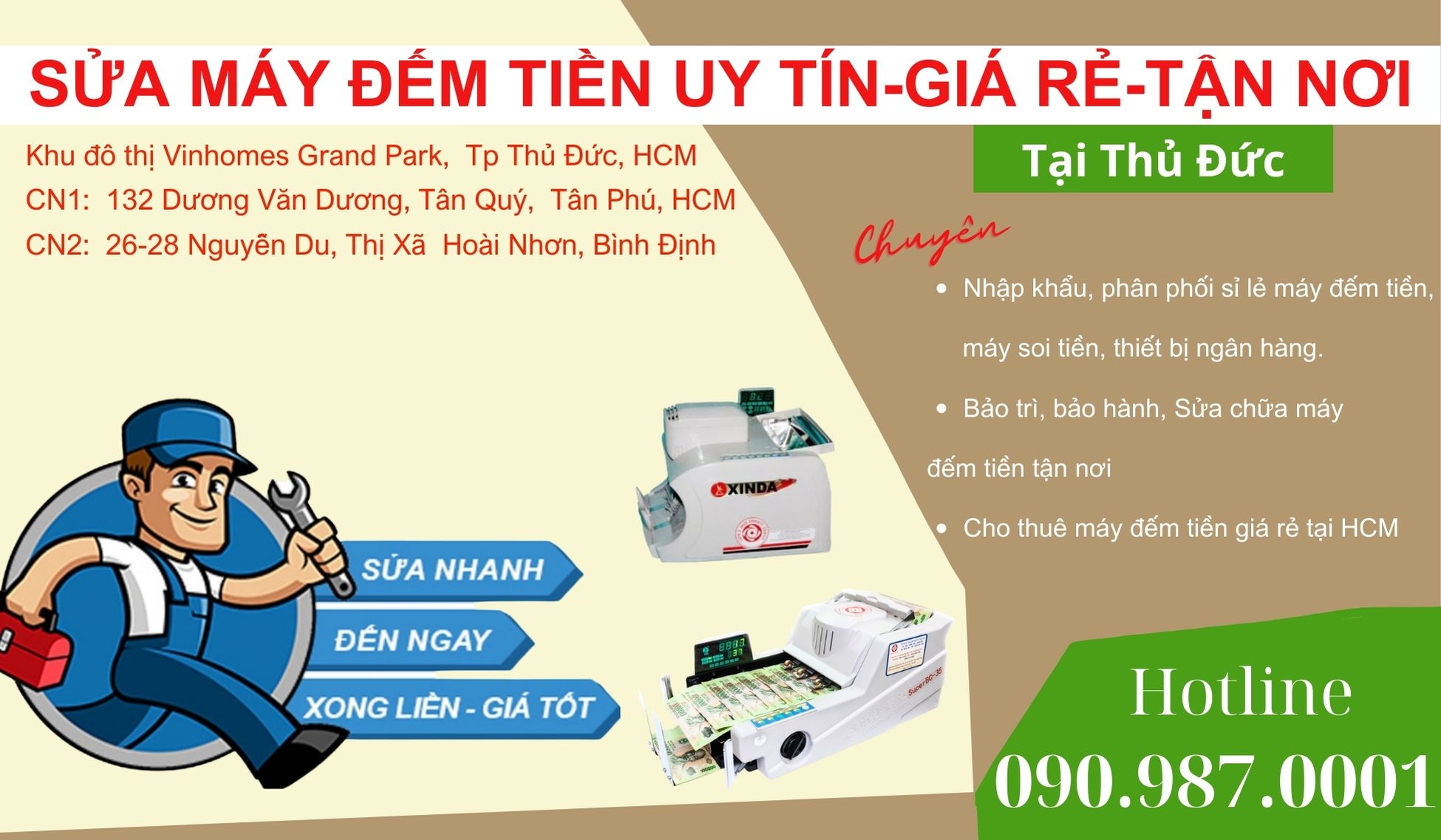 Sửa Máy đếm tiền Tận nơi Tại Thủ Đức