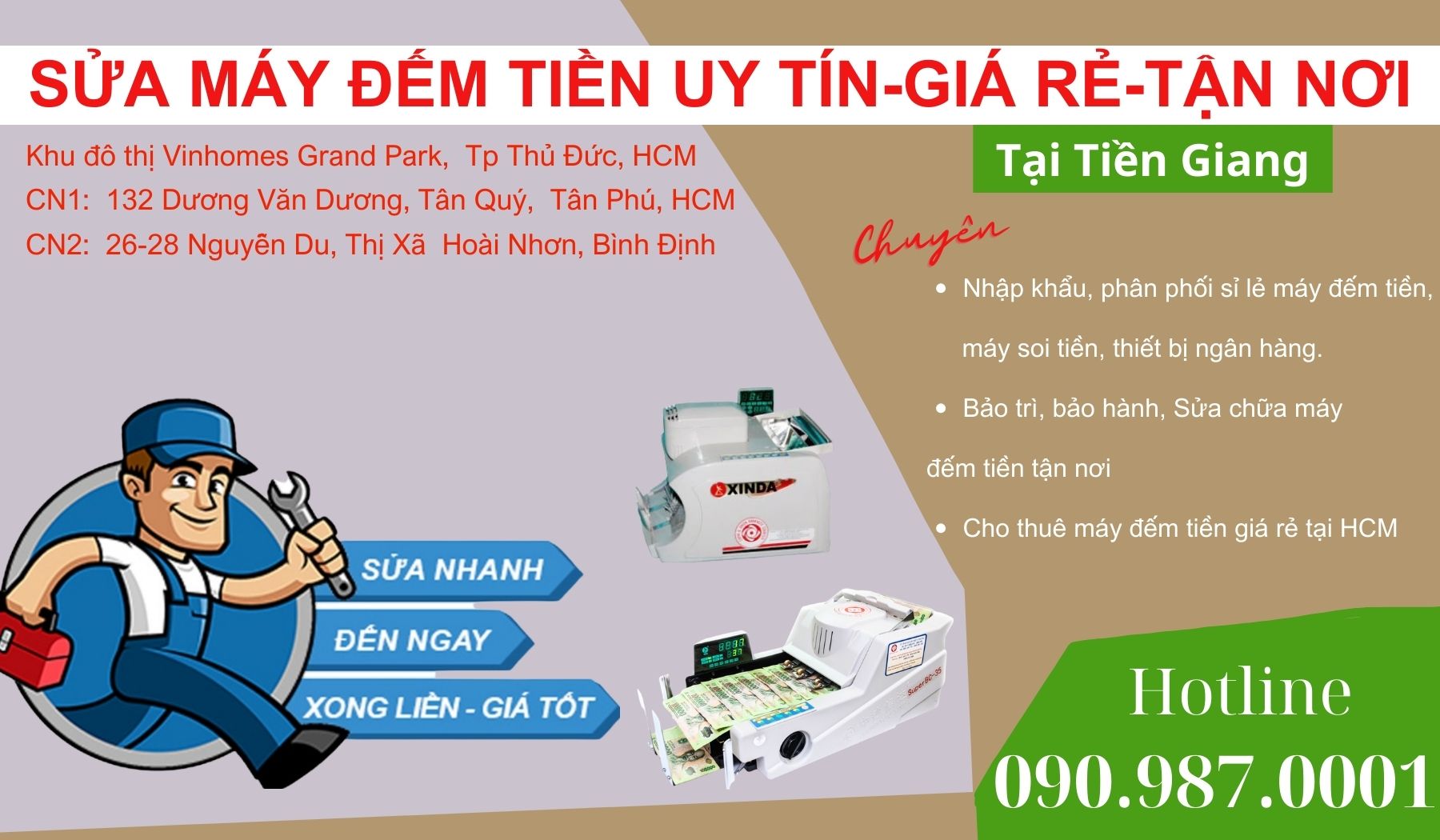 Sửa Máy đếm tiền Tận nơi Tại Tiền Giang