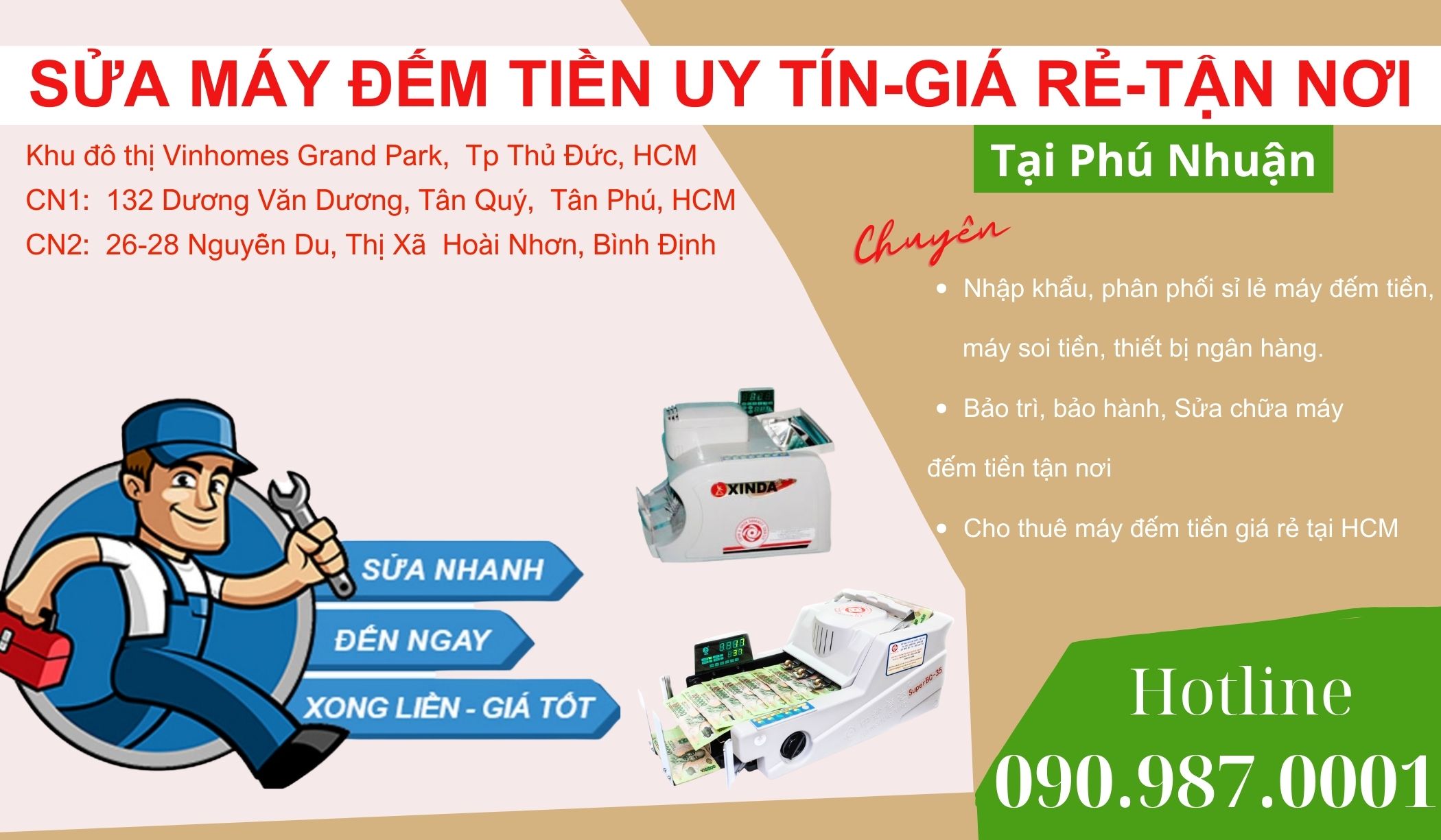 Sửa Máy đếm tiền giá rẻ Tận nơi Tại Phú Nhuận