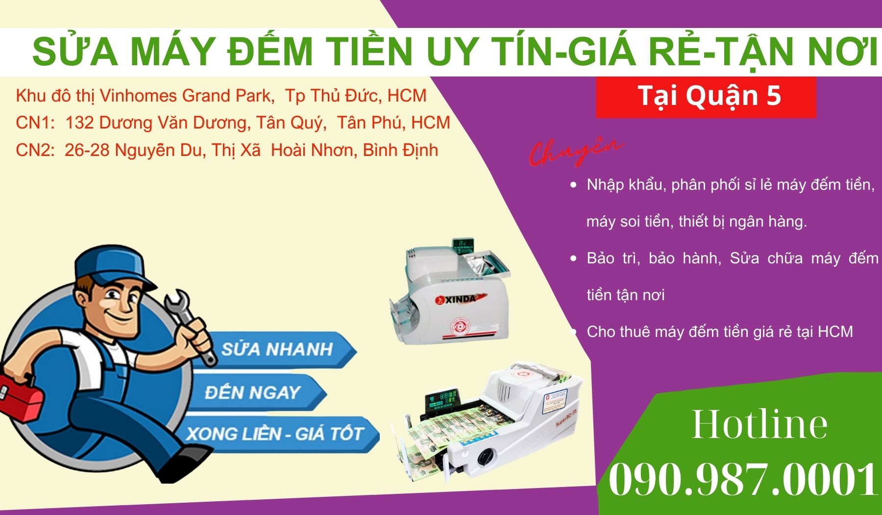 Sửa Máy đếm tiền uy tín Tại Quận 5