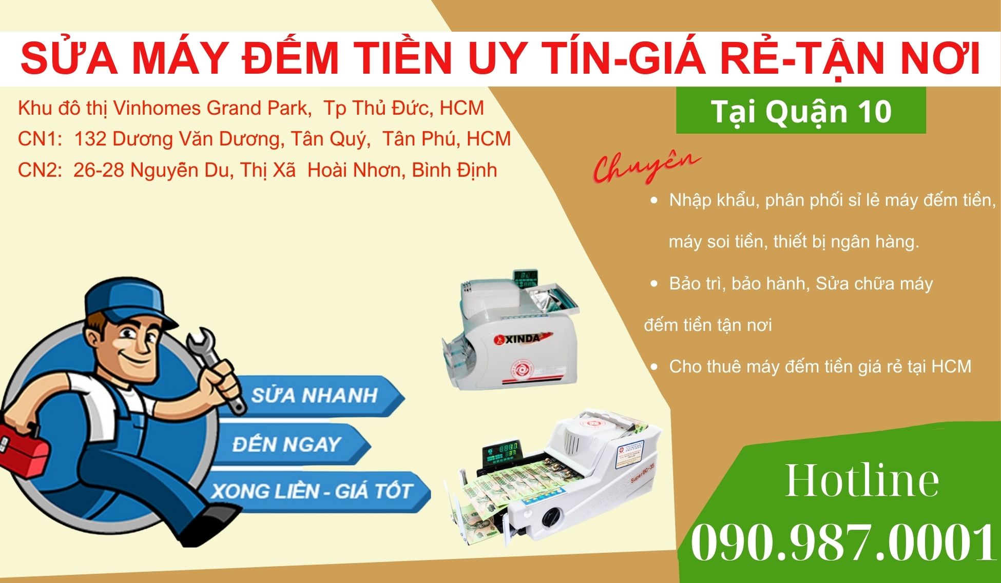 Sửa Máy đếm tiền uy tín Tận nơi Tại Quận 10