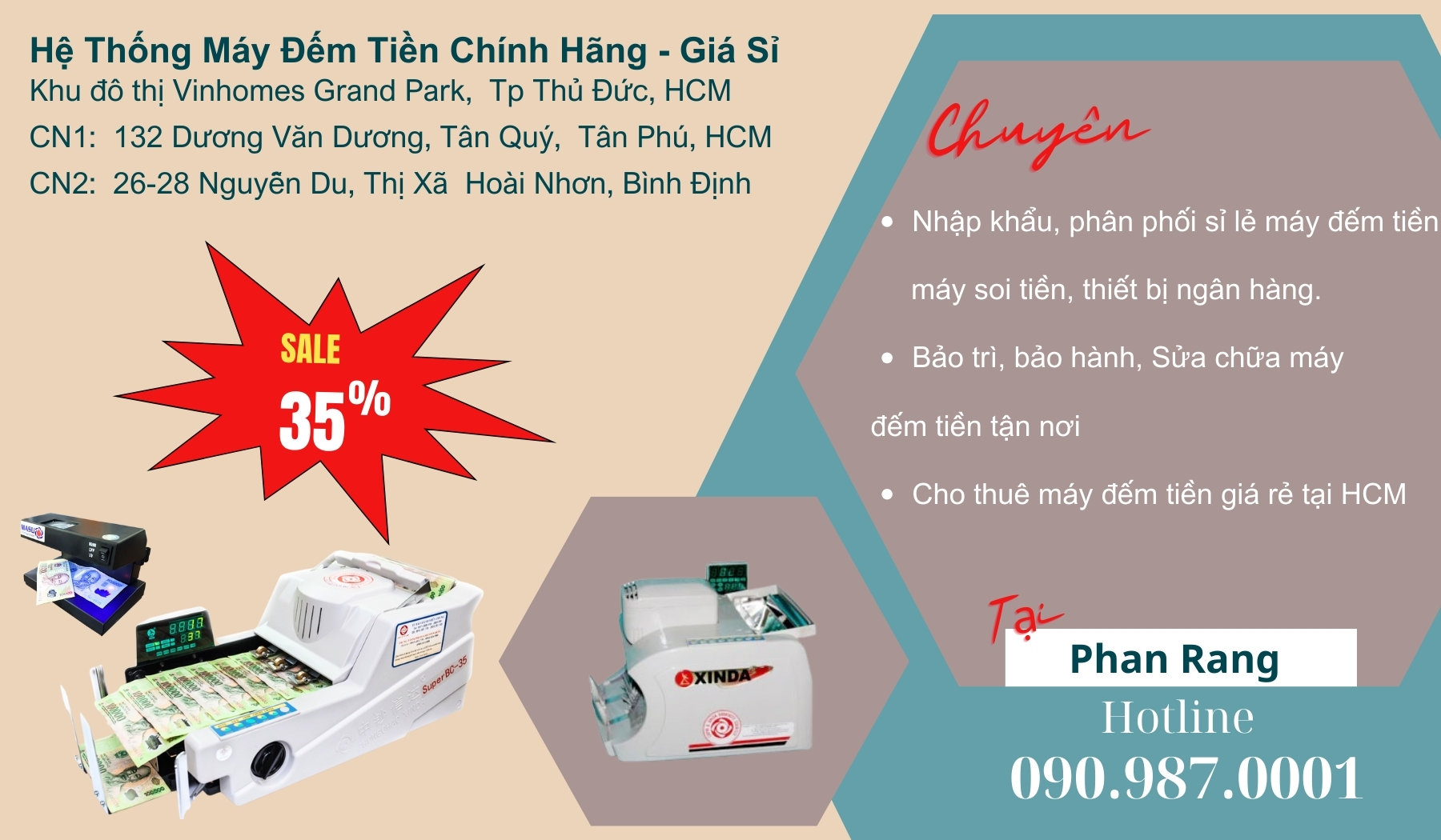 Địa chỉ bán Máy đếm tiền tại Phan Rang