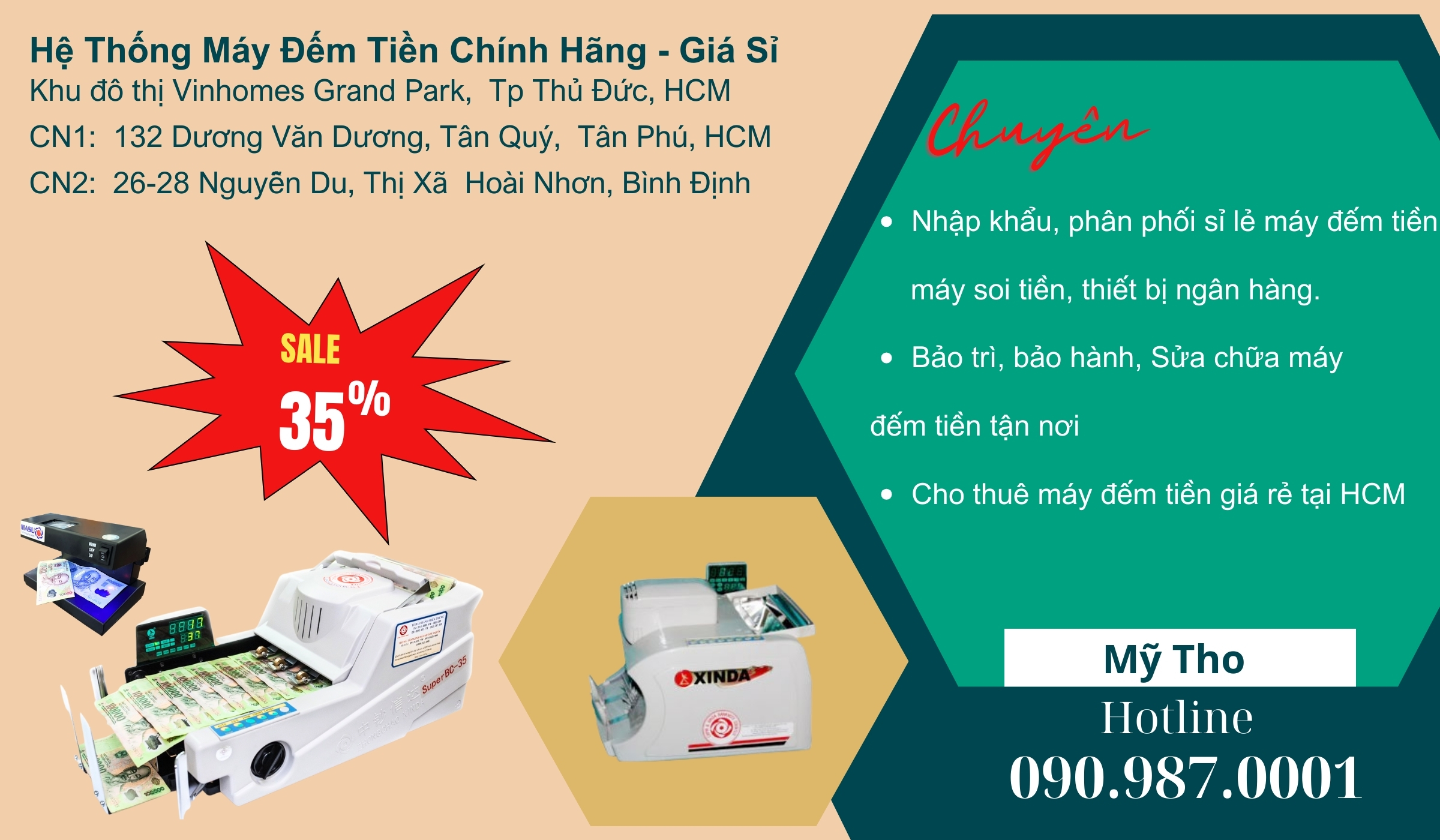 Máy đếm tiền Chính hãng Tại Mỹ Tho