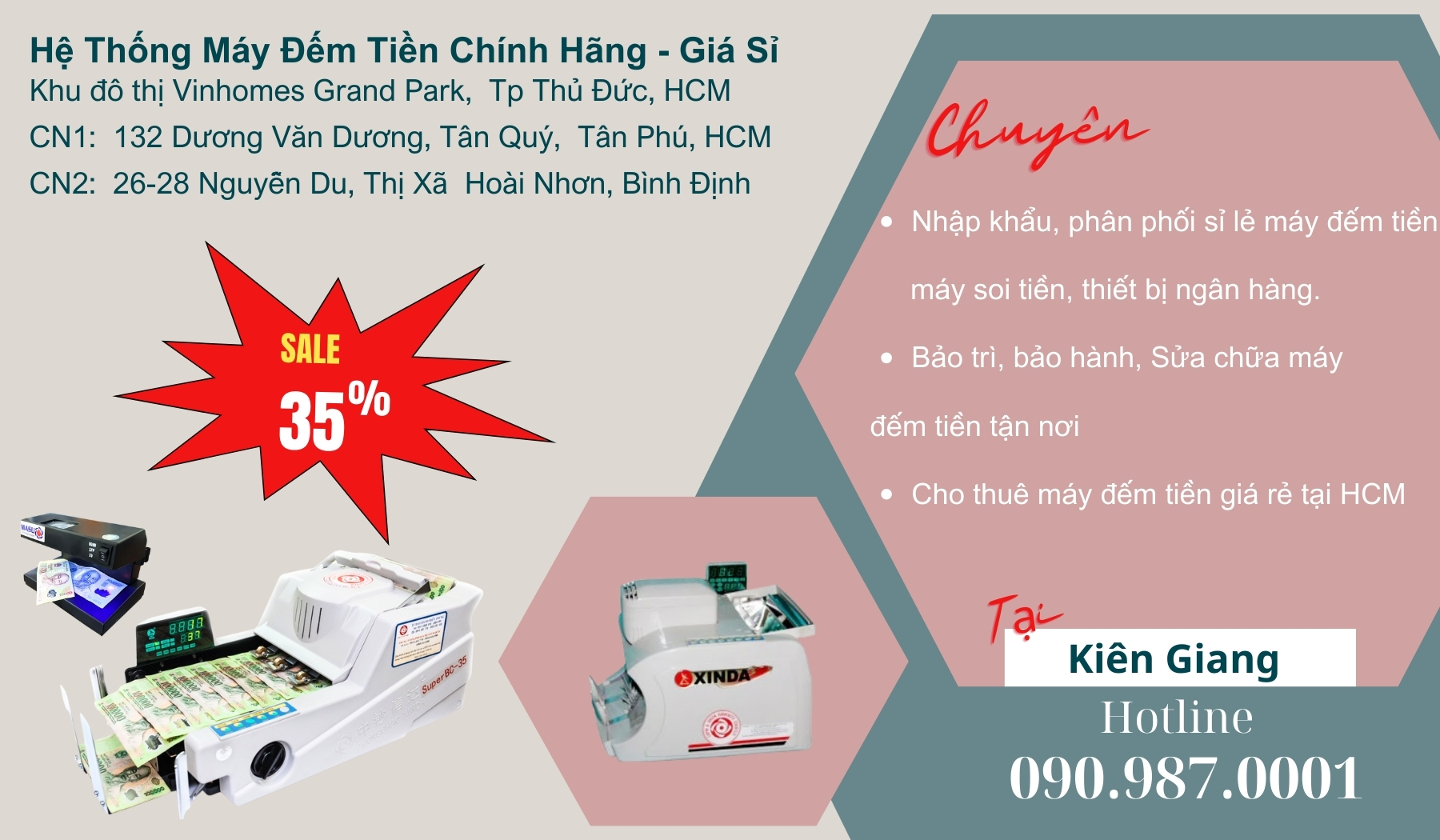 Máy đếm tiền giá rẻ tại Kiên Giang