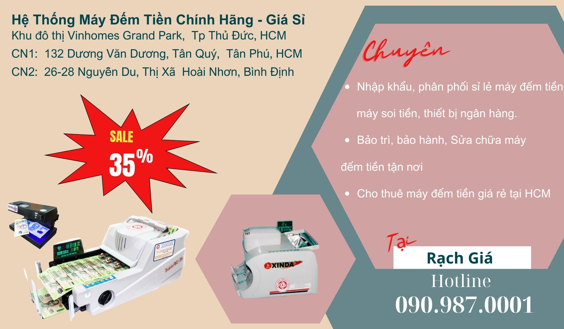 Máy đếm tiền tại Rạch Giá uy tín, giá rẻ