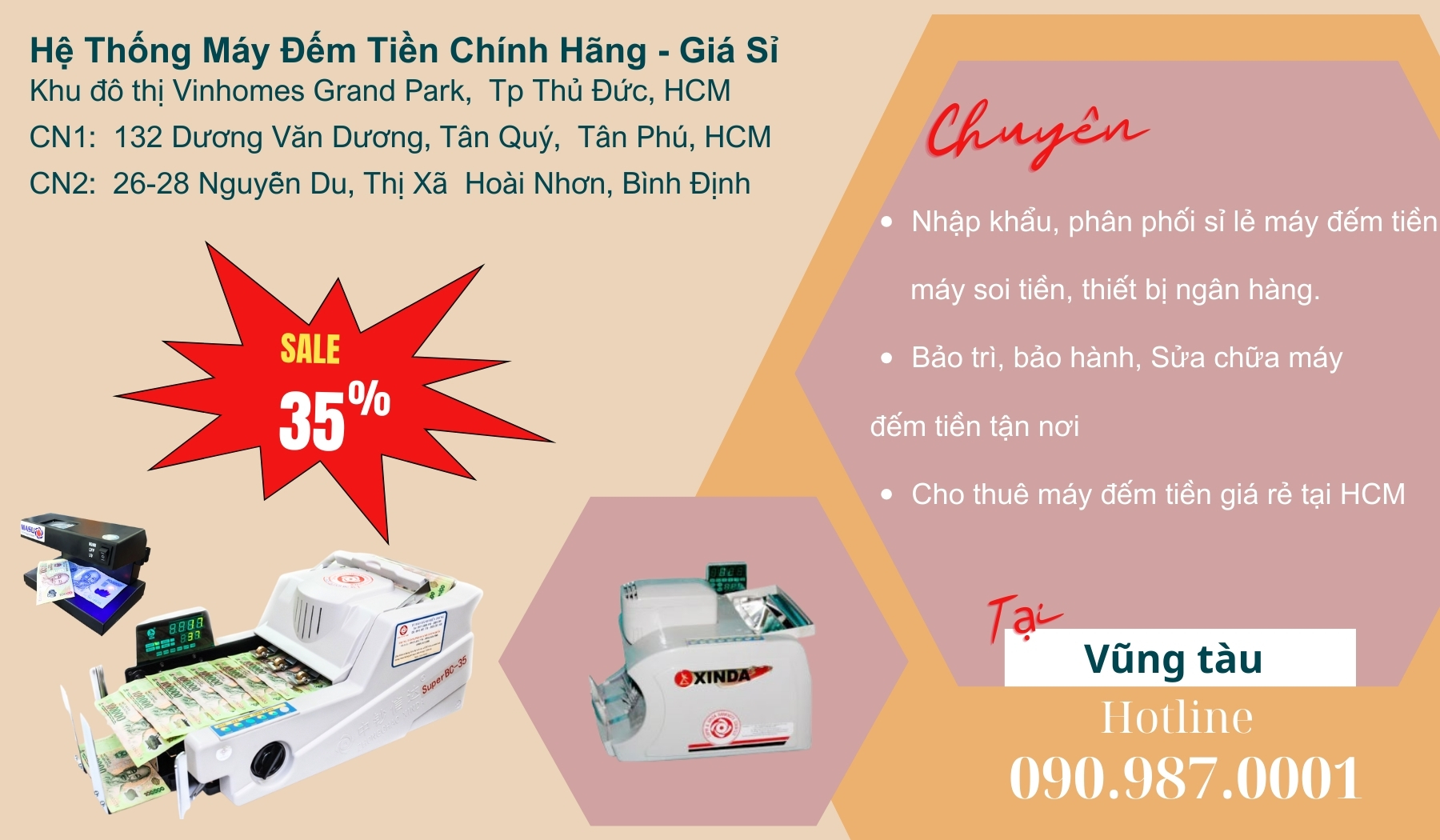 Máy đếm tiền tại Vũng tàu