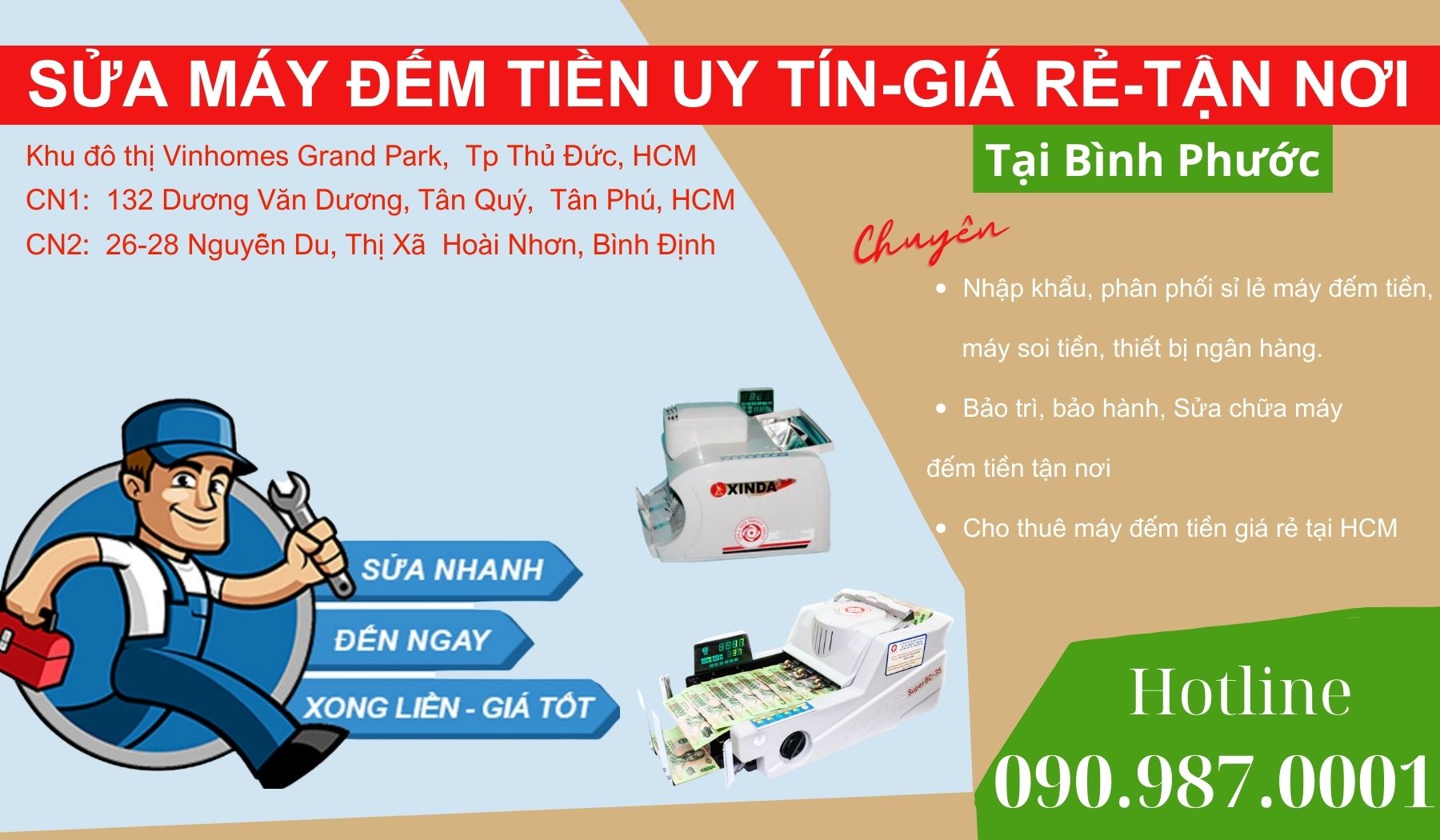 Sửa Máy đếm tiền Giá rẻ Tận Nơi Tại Bình Phước