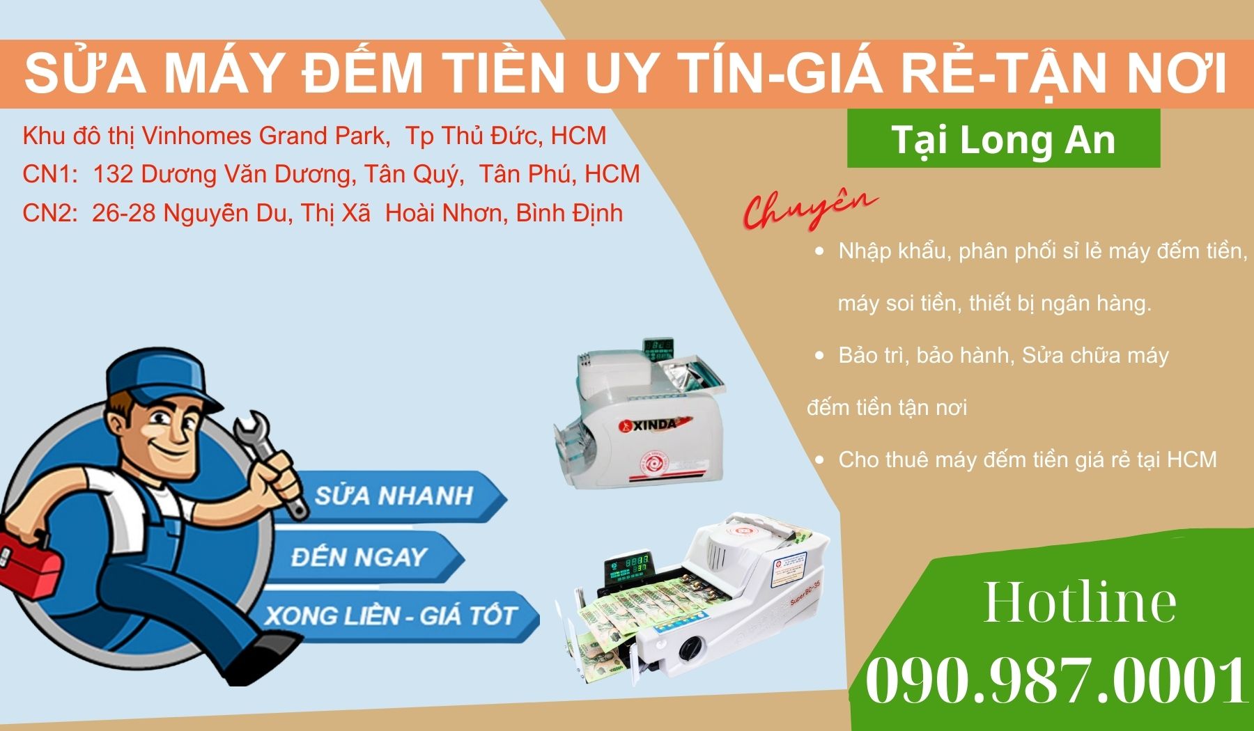 Sửa Máy đếm tiền uy tín Tại Long An