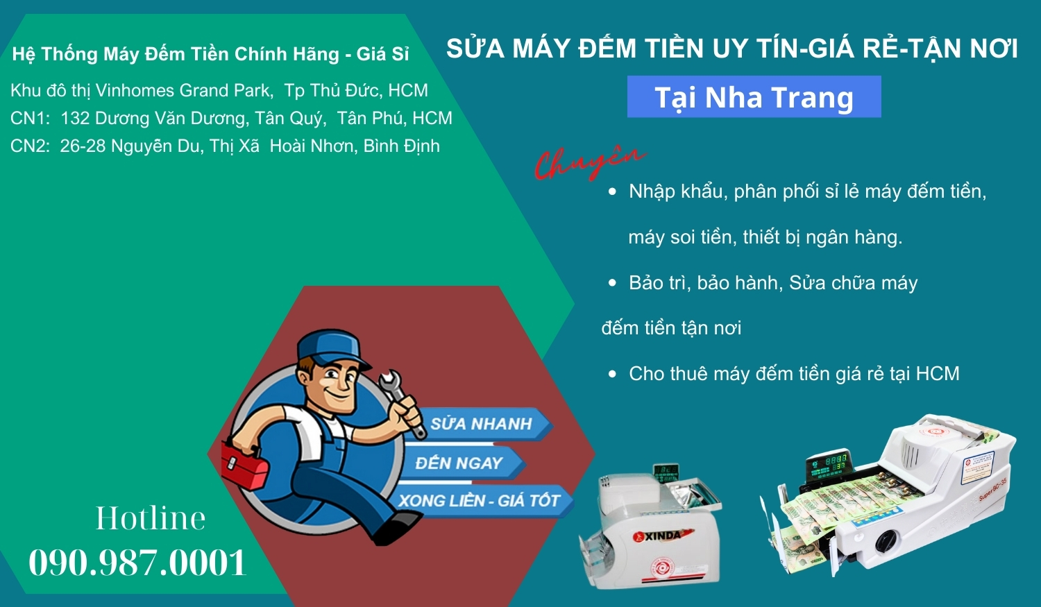 Sửa máy đếm tiền tận nơi tại Nha trang