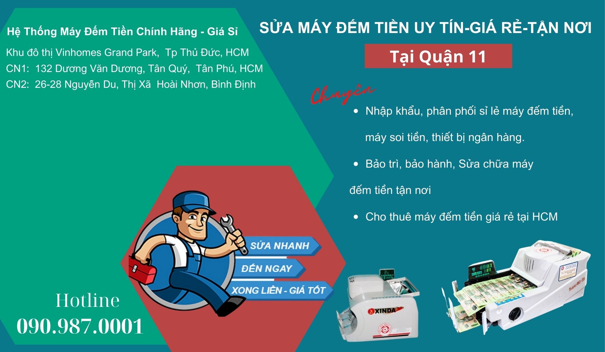 Sửa máy đếm tiền tận nơi tại Quận 11