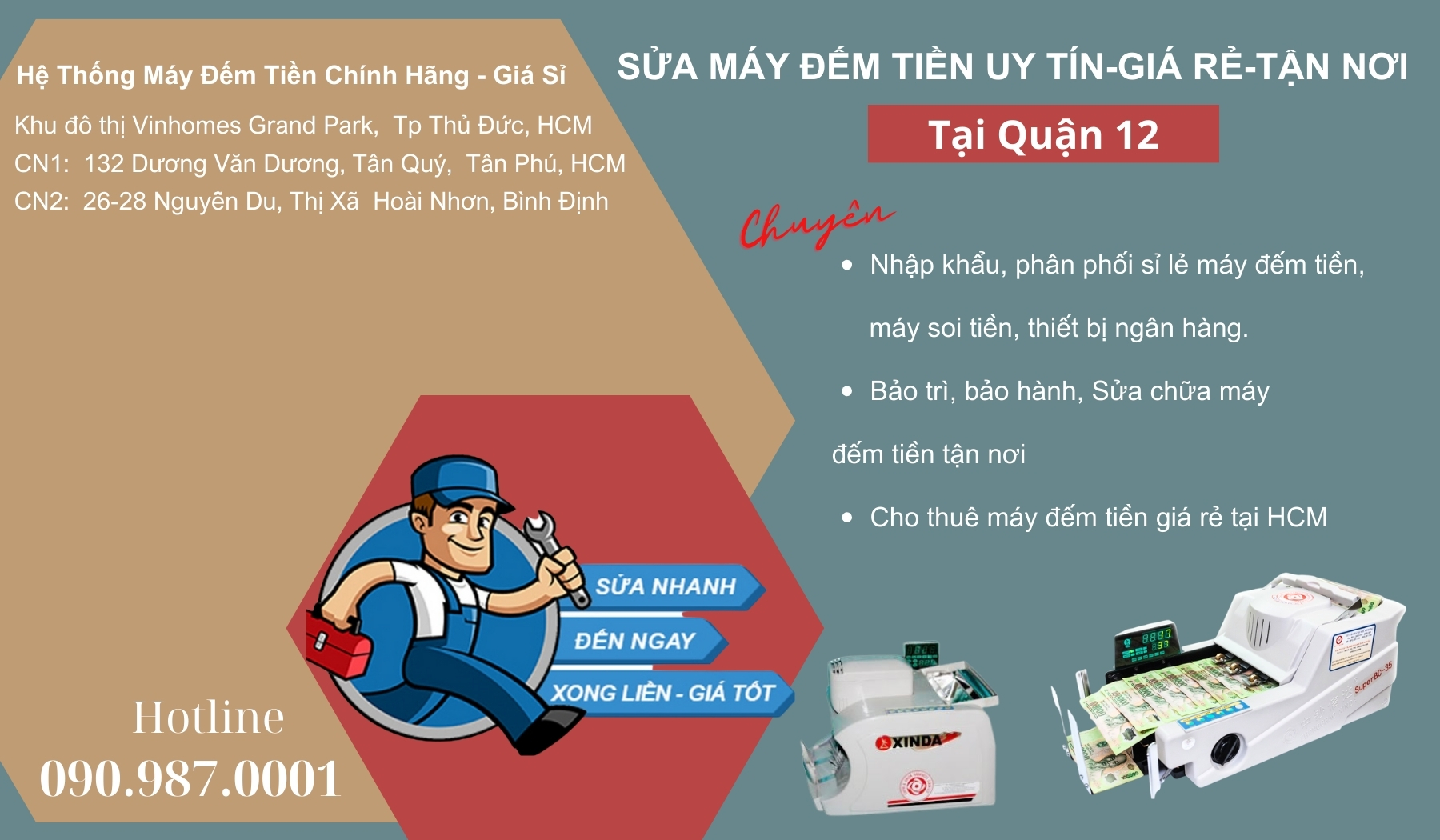 sửa Máy đếm tiền Tận nơi tại Quận 12