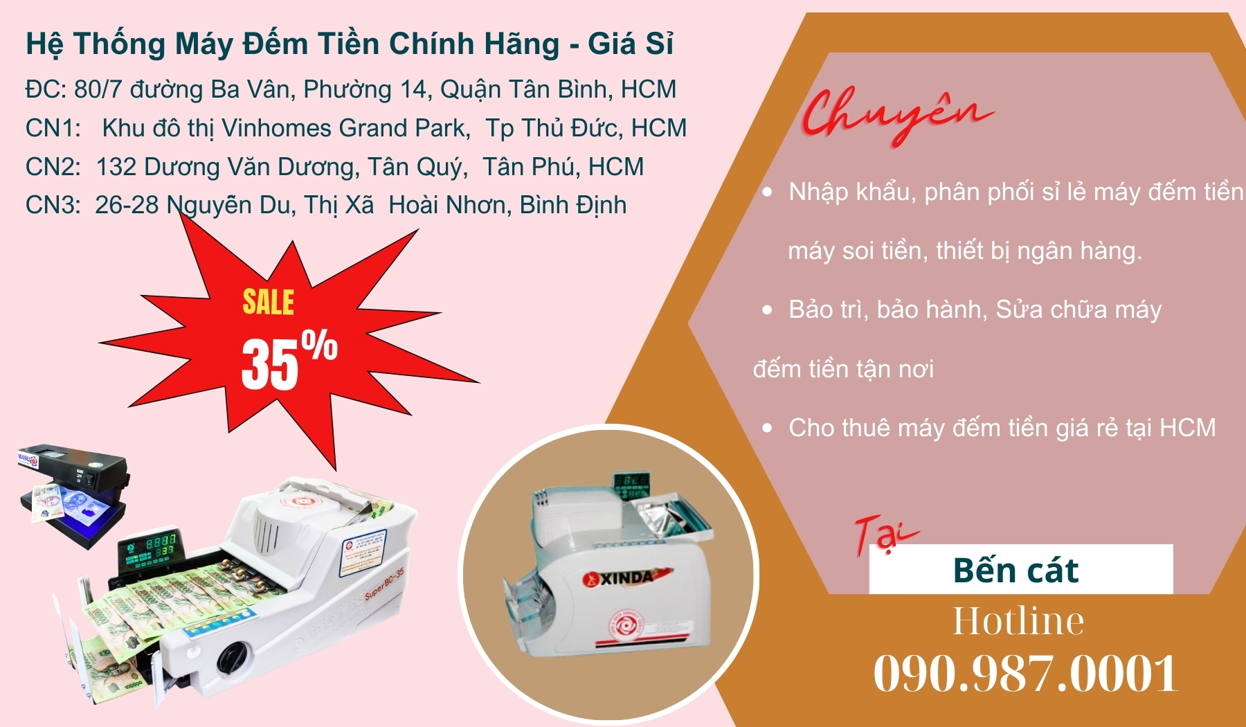 Địa chỉ bán Máy đếm tiền tại Bến cát