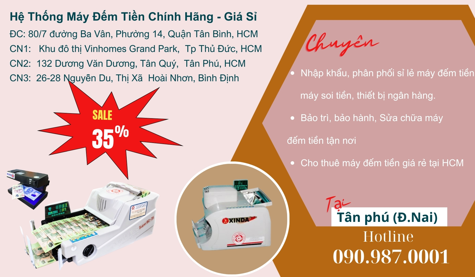 Địa chỉ bán Máy đếm tiền tại Tân Phú Đồng nai