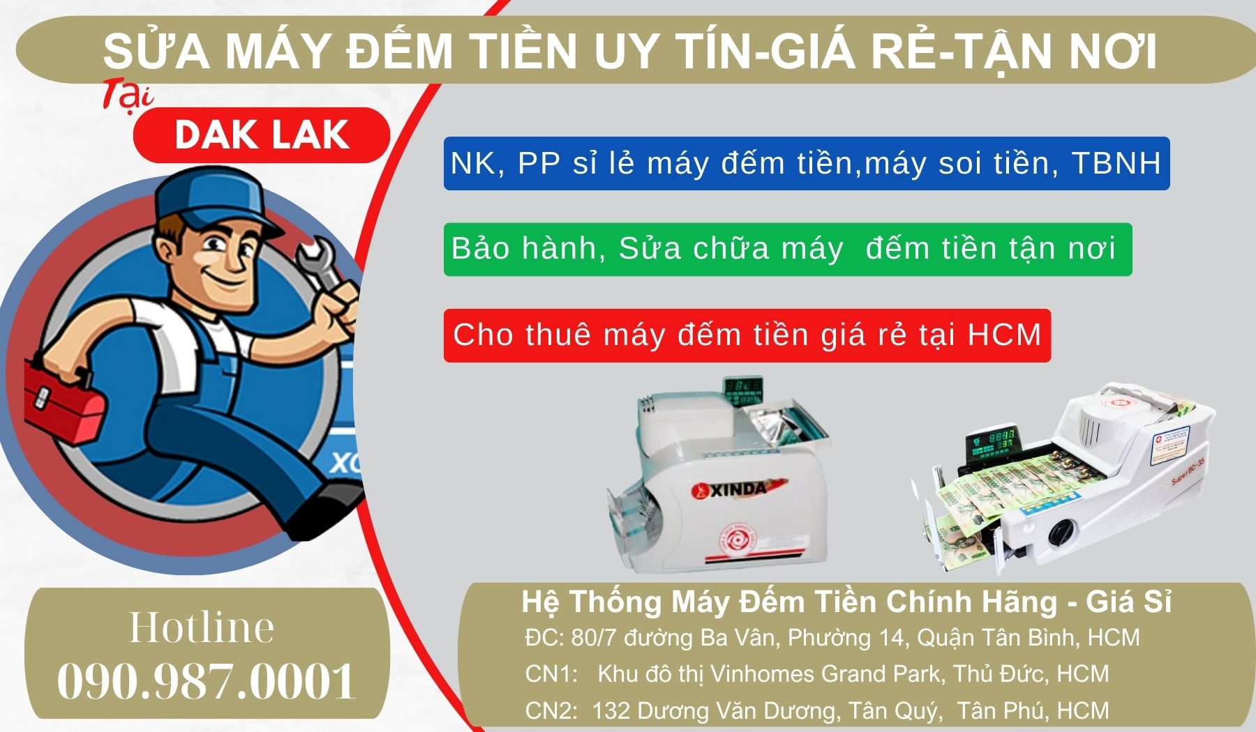 Địa chỉ sửa Máy đếm tiền tại Dak lak