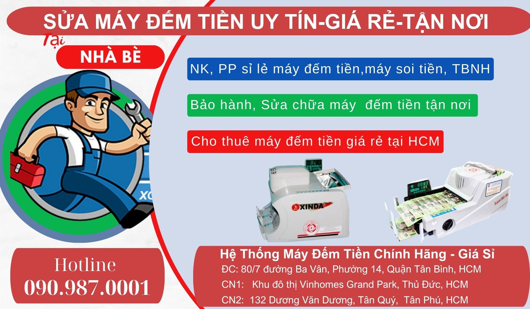 Địa chỉ sửa Máy đếm tiền tận nơi tại Nhà Bè