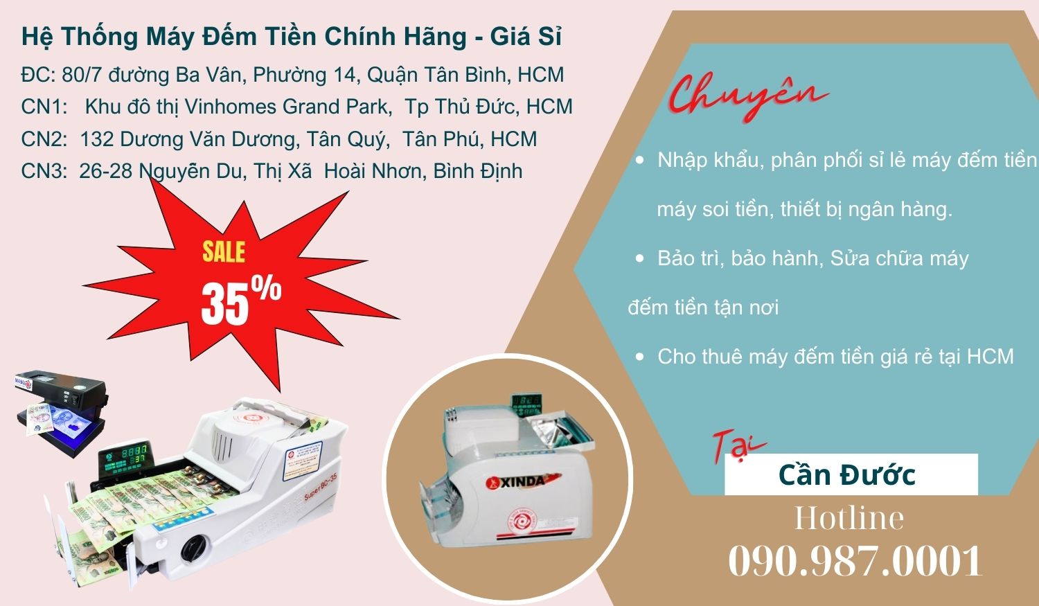 Máy đếm tiền giá rẻ tại cần đước