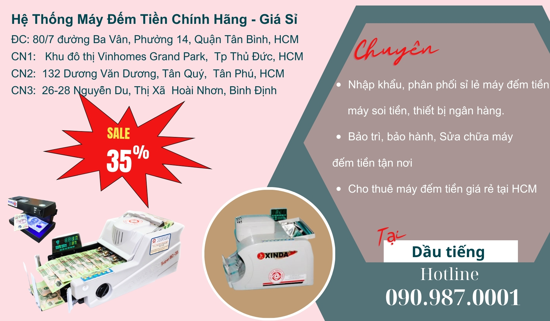 Máy đếm tiền uy tín giá rẻ tại dầu tiếng