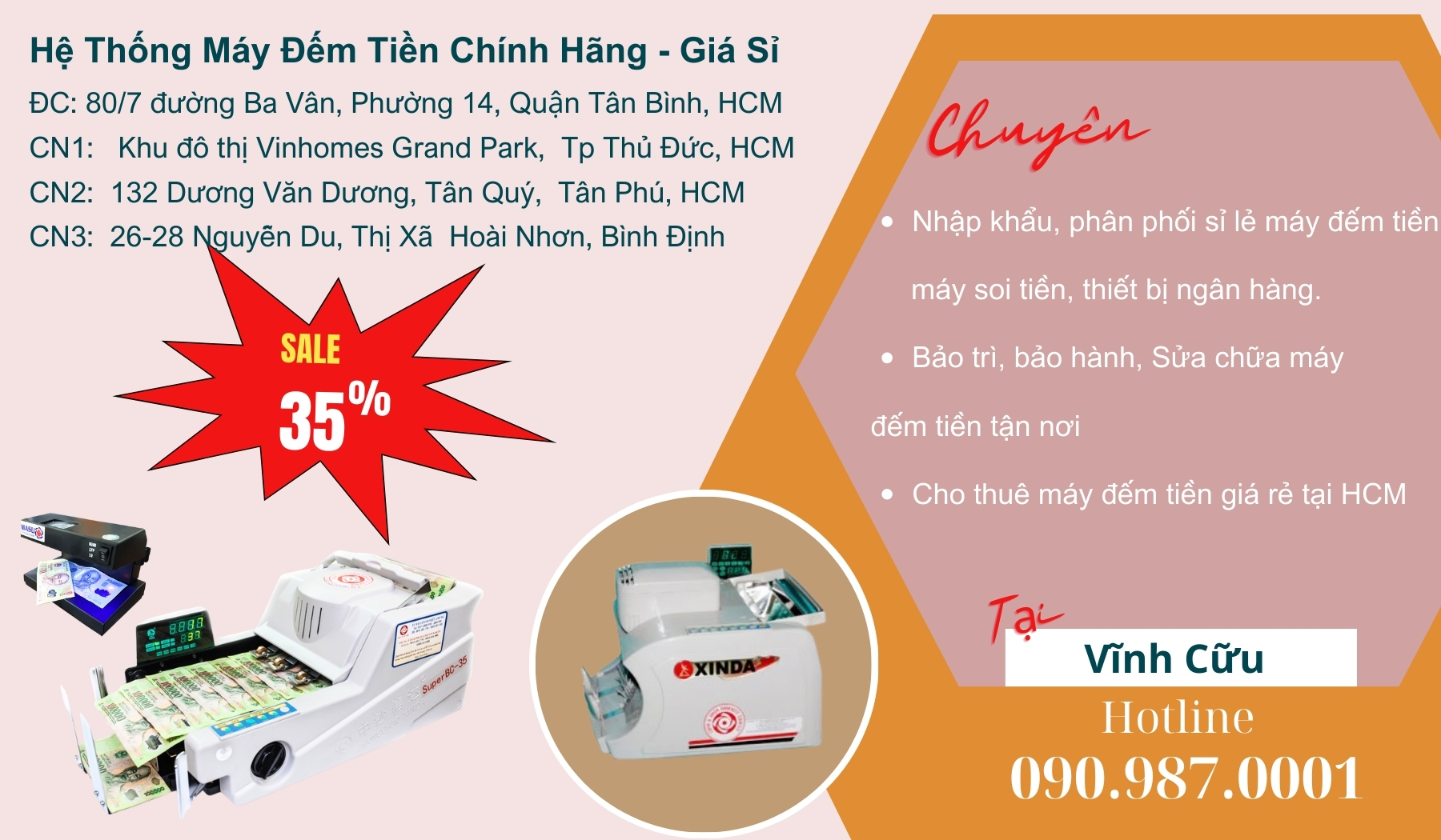 Máy đếm tiền uy tín giá rẻ tại vĩnh cữu