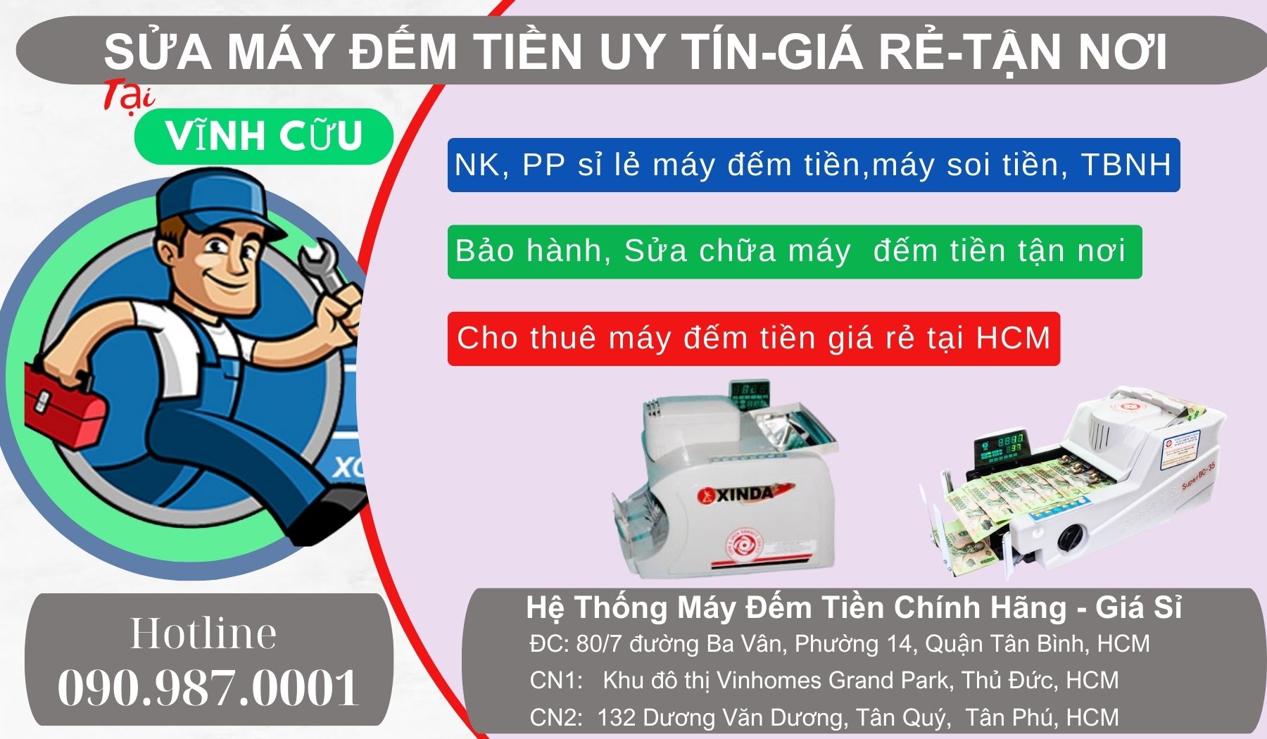 sửa Máy đếm tiền giá rẻ tại vĩnh cữu